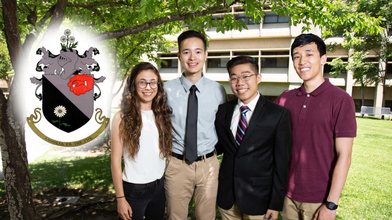 Meet the Phi Sigma Honor Society Delta Gamma 2019-2020 leadership (from left to right): Shenhav David, Ryan Vinh, Christopher Vo and Andy Yan. David Slipher/UC Davis Phi Sigma Honor Society Delta Gamma 2019-2020 leadership
