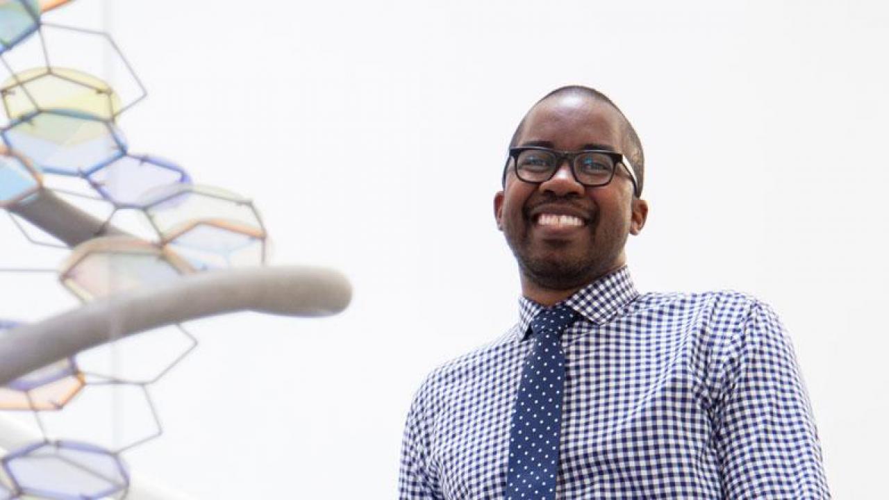 CAMPOS Faculty Scholar Wilsaan M. Joiner, pictured in the Life Sciences Building. (David Slipher/UC Davis) Wilsaan Joiner