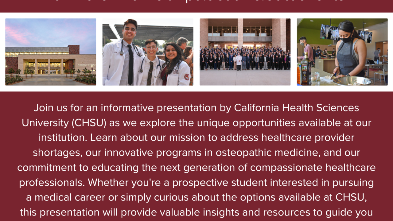 CHSU California Health Sciences University - Clovis CA flyer