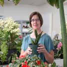 Stacey Harmer visits the Life Sciences Building Greenhouse. David Slipher/UC Davis