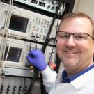 Professor W. Martin Usrey stands in his lab. 