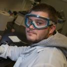 Neurobiology, physiology and behavior undergraduate Alec Avey works in Professor Keith Baar’s Functional Molecular Biology Lab testing the durability of ligaments engineered from human ACL cells. David Slipher/UC Davis