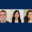 Phi Sigma officers on blue background
