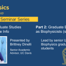 blue graphic with seminar title and information