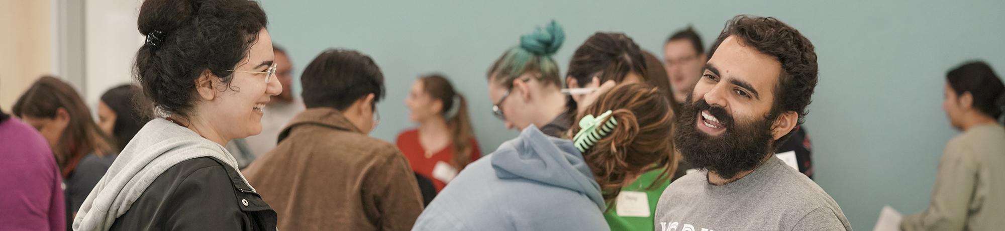 Students having a conversation