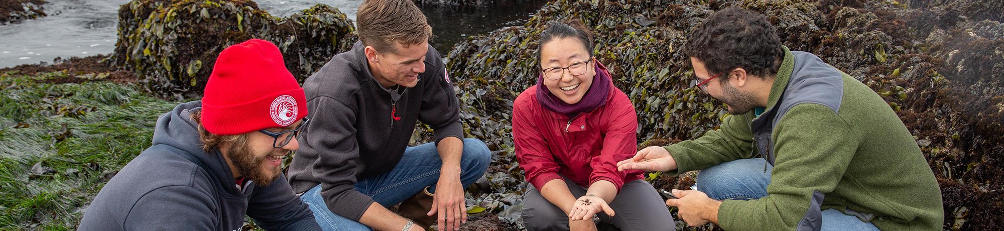 Students at tidepool